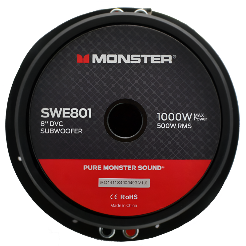 Monster SWE801 8″ 500W RMS Subwoofer DVC 4-Ohm