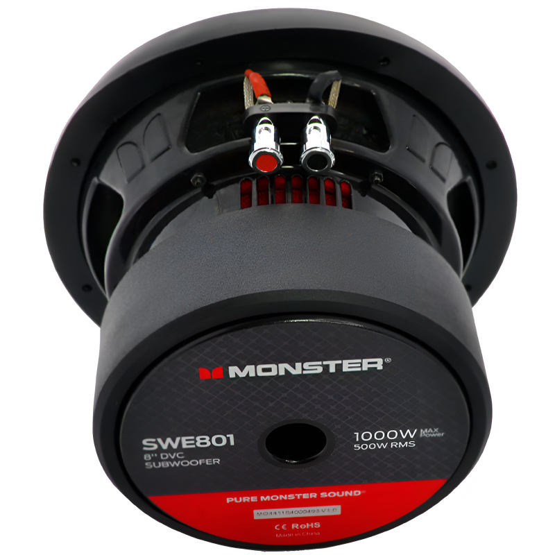 Monster SWE801 8″ 500W RMS Subwoofer DVC 4-Ohm