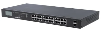 Intellinet® 24-Port Gigabit PoE+ Switch w/ 2 SFP & LCD Screen TekShack