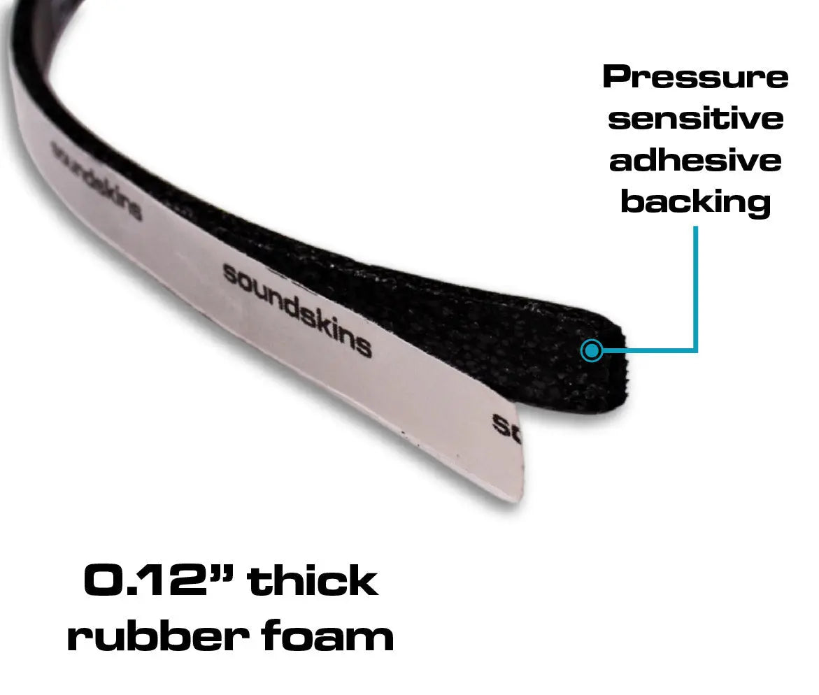 SoundSkins | Silent Strip Sound Deadening Closed Cell Acoustic Foam Tape | SSK-STRIP | Rubber Closed Cell Foam (3/8" Wide) SoundSkins Global