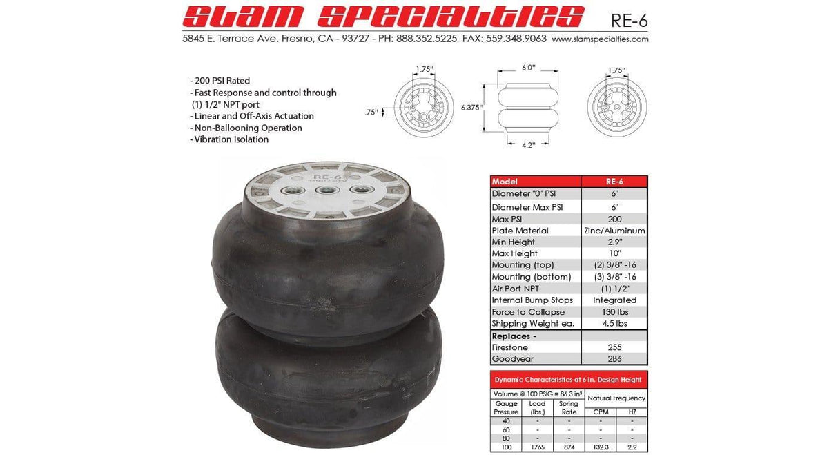 Slam Specialties RE-6 200 PSI Air Bag Slam Specialties