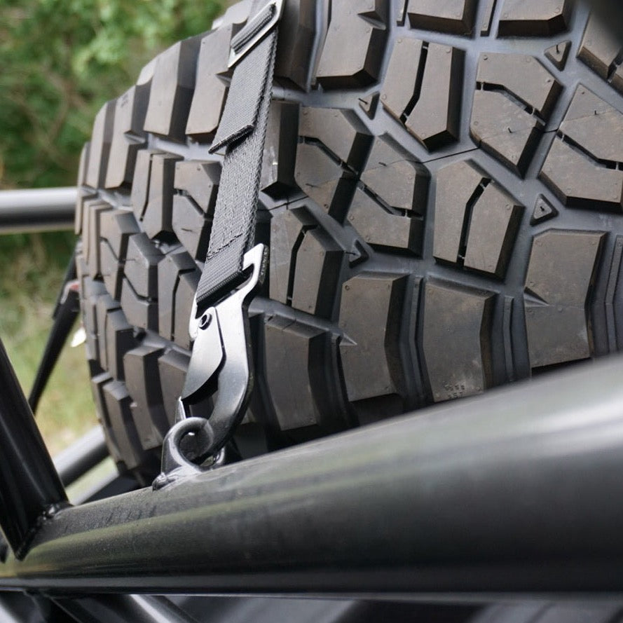 SpeedStrap 2″ HD 3-Point Spare Tire Tie-Down Y-Strap with Flat Snap Hooks Chupacabra Offroad