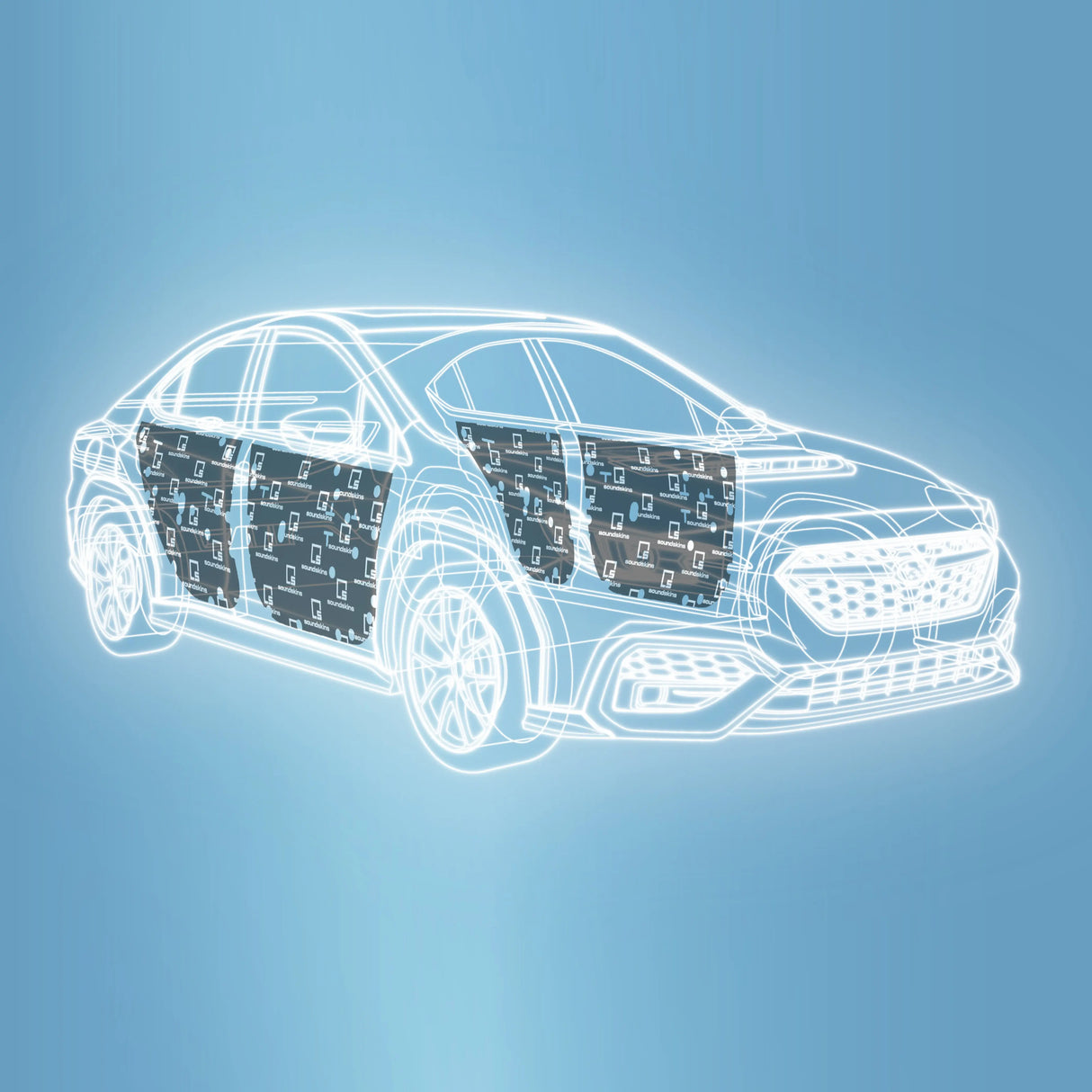 SoundSkins | 2022+ Subaru WRX 4-Doors Sound Deadening Vehicle Specific Kit | SSK-WRX4DRV2 | 3 Layers (Acoustic Foam, Foil, Rubber Butyl), 30 sq ft SoundSkins Global