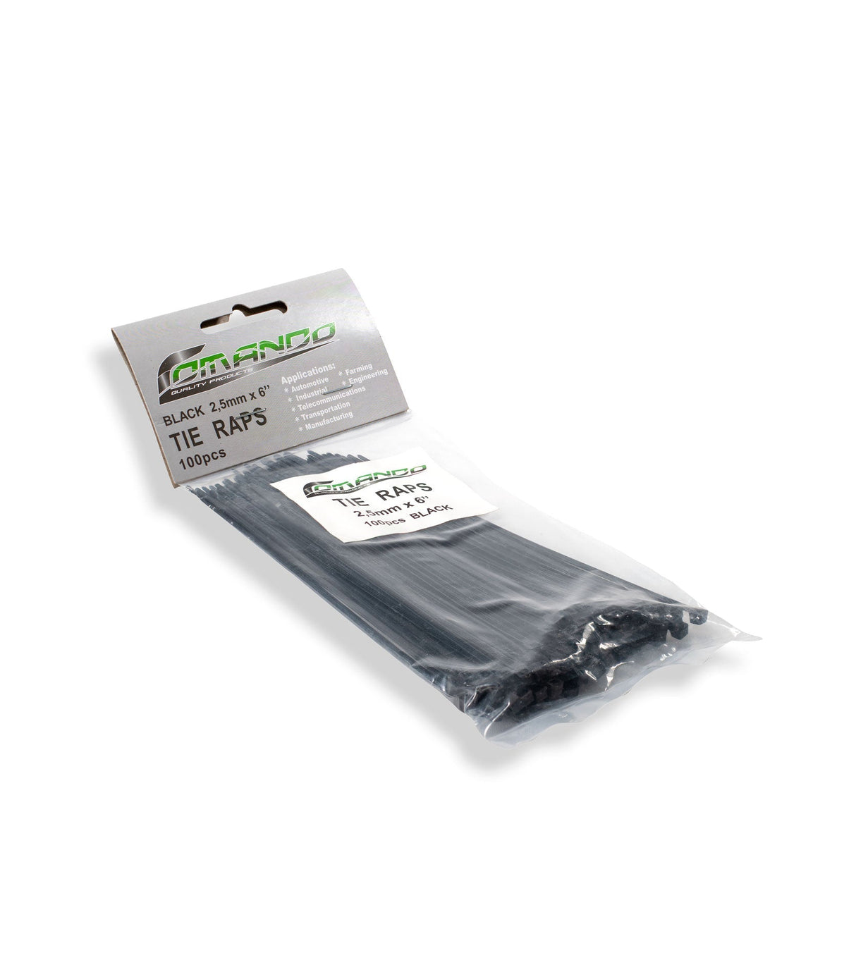 CM-2.5X6B | Tie Wraps 2.5MMX6'' Comando
