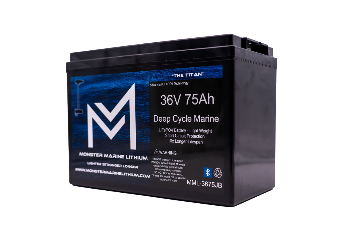 36V 75Ah Bluetooth Lithium Trolling Battery MML-CW3675B "Titan"