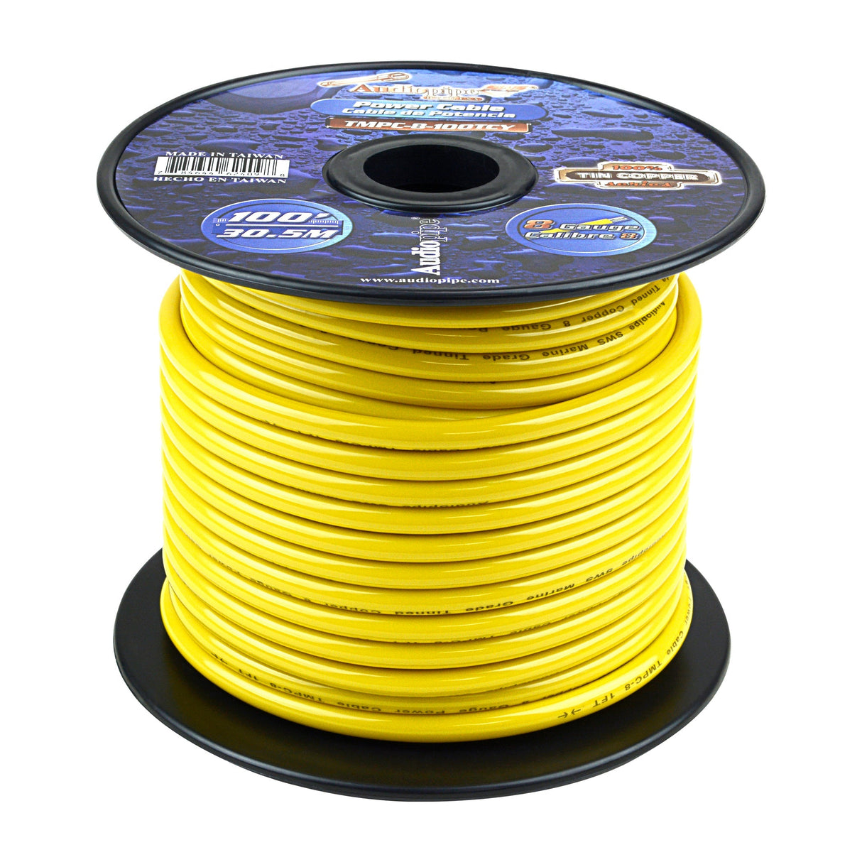Marine 8 Gauge Power Cable (TMPC-8-100TCY) Audiopipe