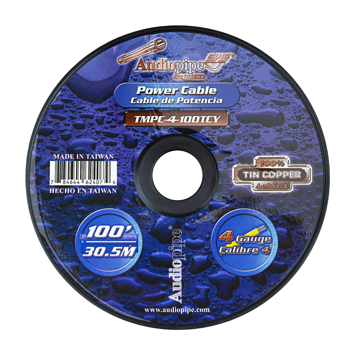 Marine 4 Gauge Power Cable (TMPC-4-100TCY) Audiopipe
