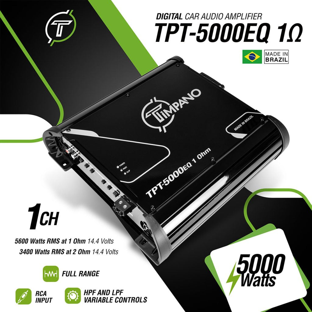 Timpano 5000 Watts Car Audio Amplifier Fullrange TPT-5000EQ 1 Ohm Timpano
