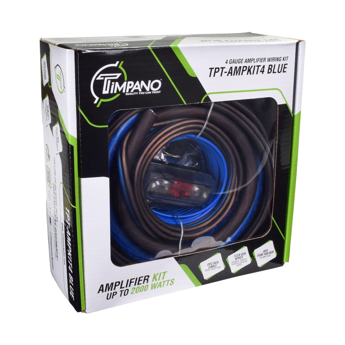 TPT-AMPKIT4 BLUE Amplifier Wiring Kit Timpano Audio
