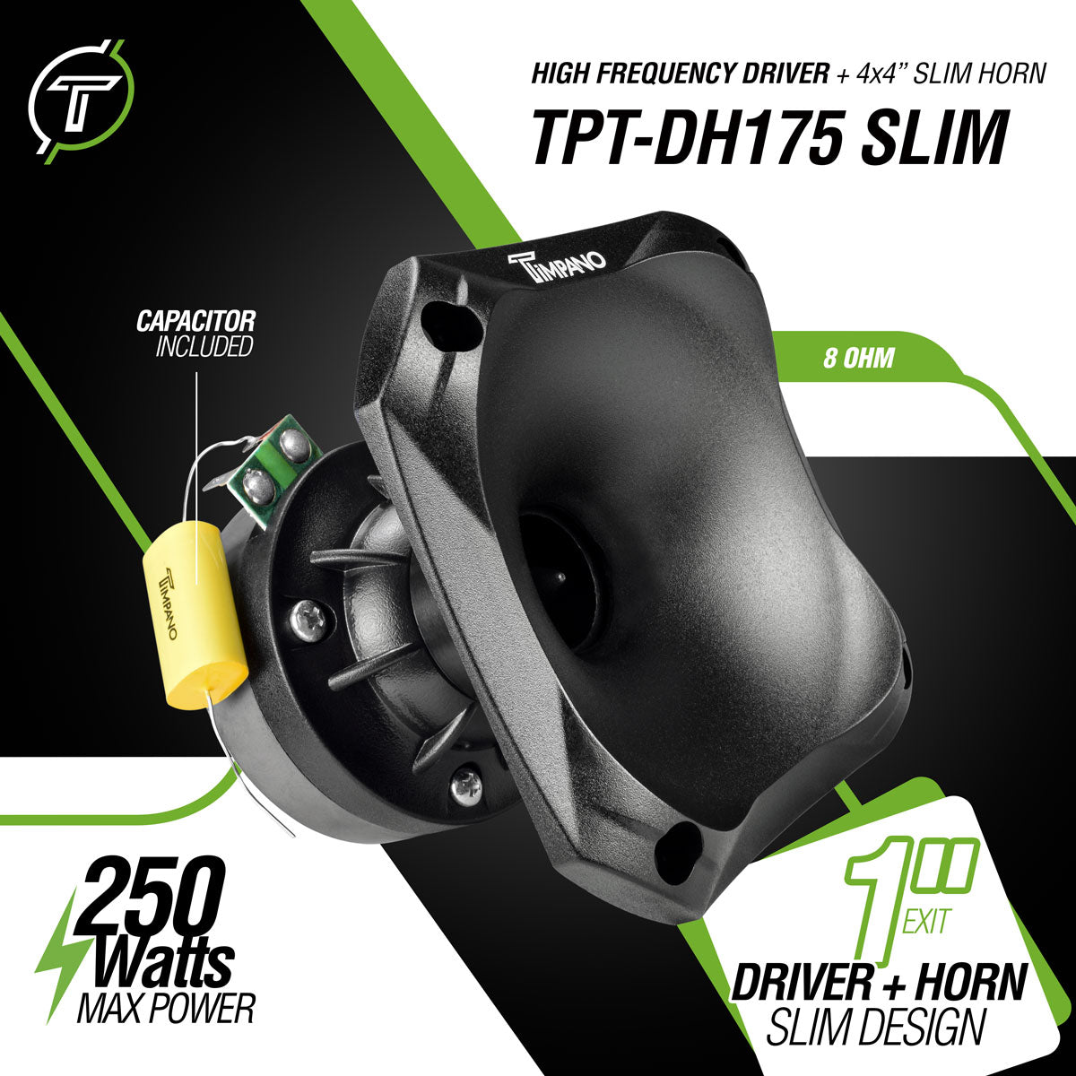 TPT-DH175 SLIM Driver + Horn Combo Timpano Audio