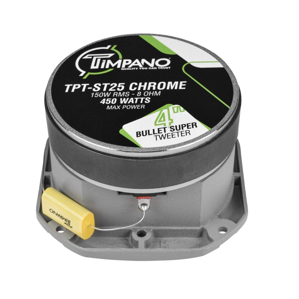 TPT-ST25 CHROME Pair PRO Bullet 4″ Super Tweeter 8 Ohm PRV