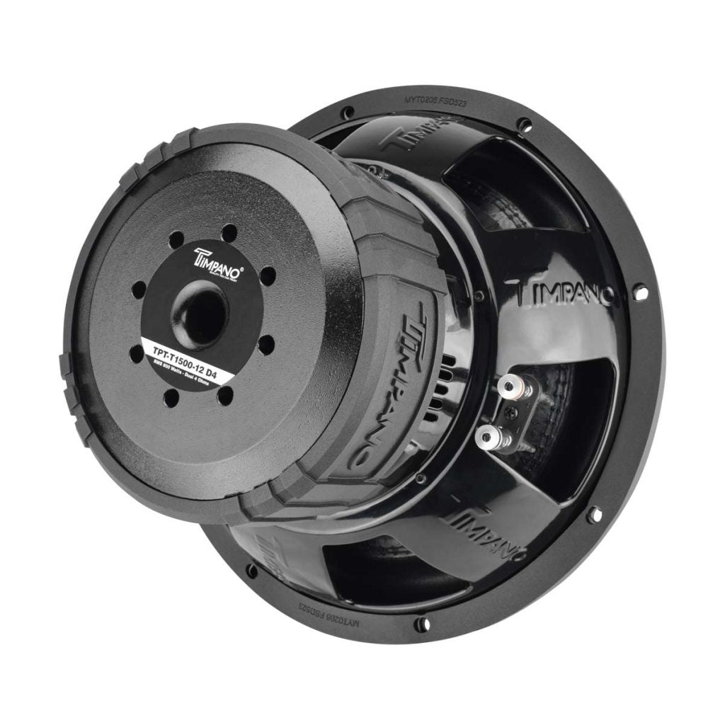 Timpano 12″ Car Audio Subwoofer 1600 Watts Dual 4 Ohm TPT-T1500-12 D4 Daily Banger Timpano