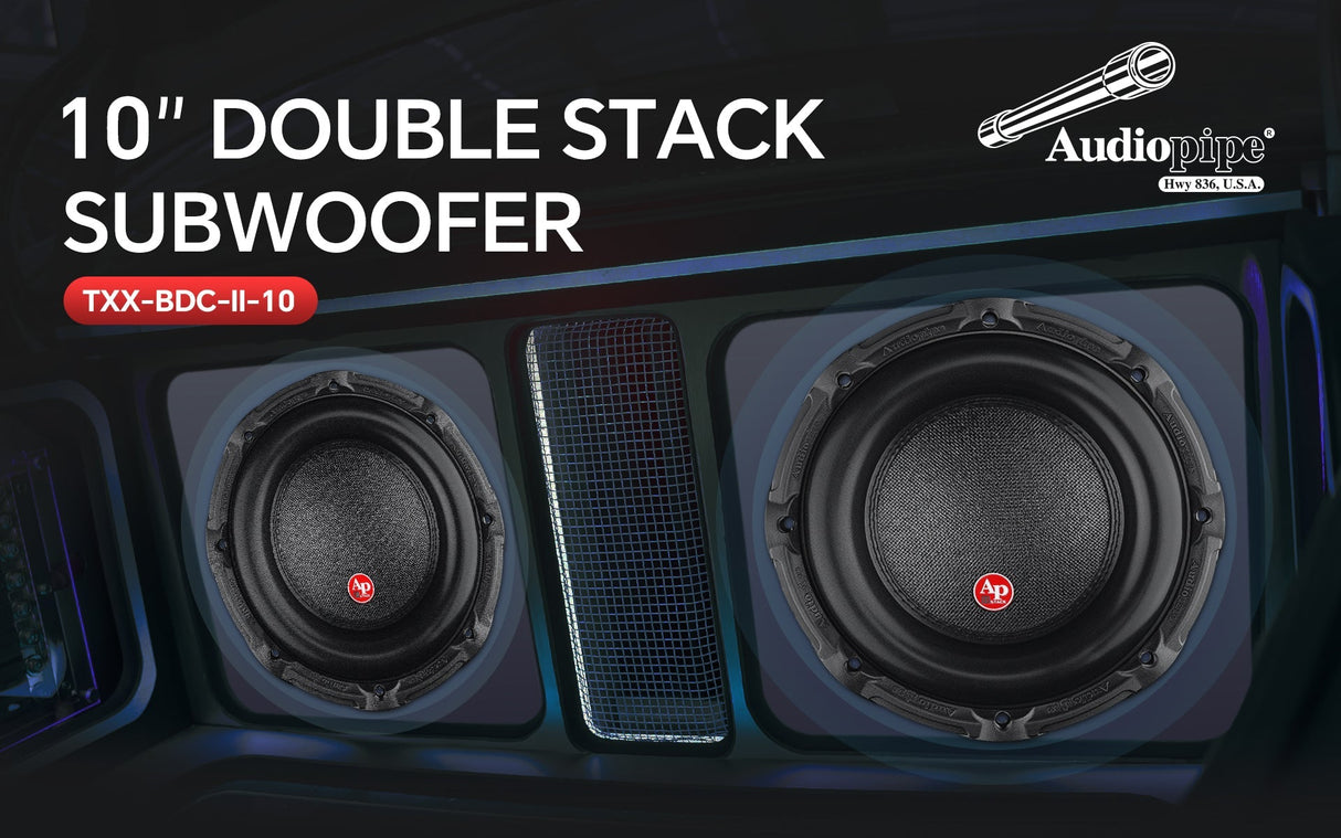 10“ Double Stack Composite Cone Subwoofer (TXX-BDC-II-10) Audiopipe