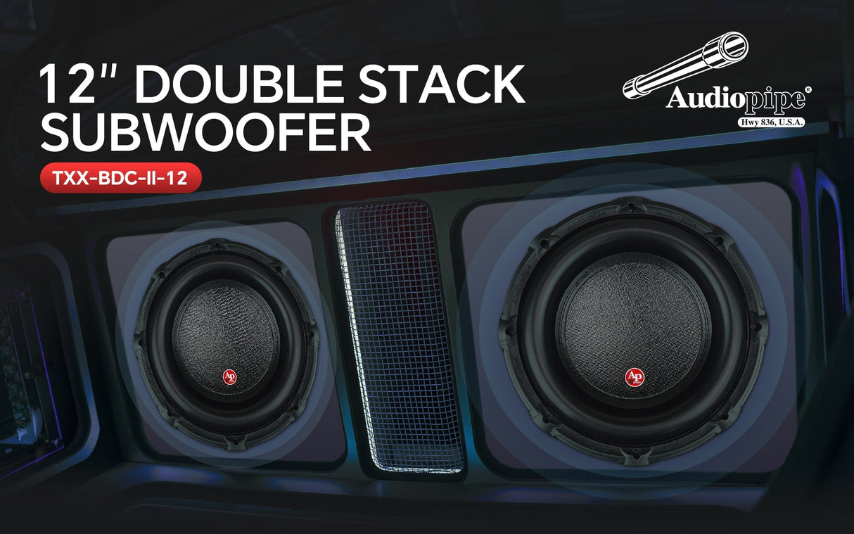 12" Double Stack Composite Cone Subwoofer (TXX-BDC-II-12) Audiopipe