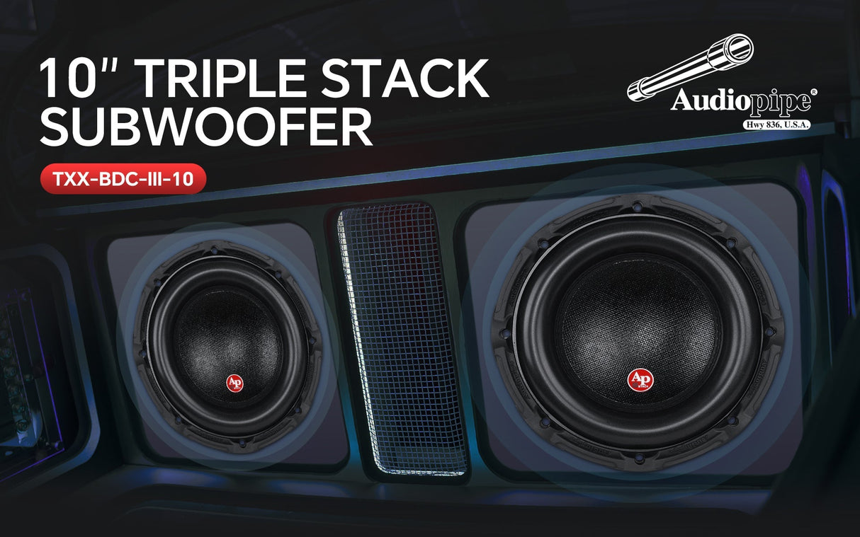 10" Triple Stack Composite Cone Subwoofer (TXX-BDC-III-10) Audiopipe