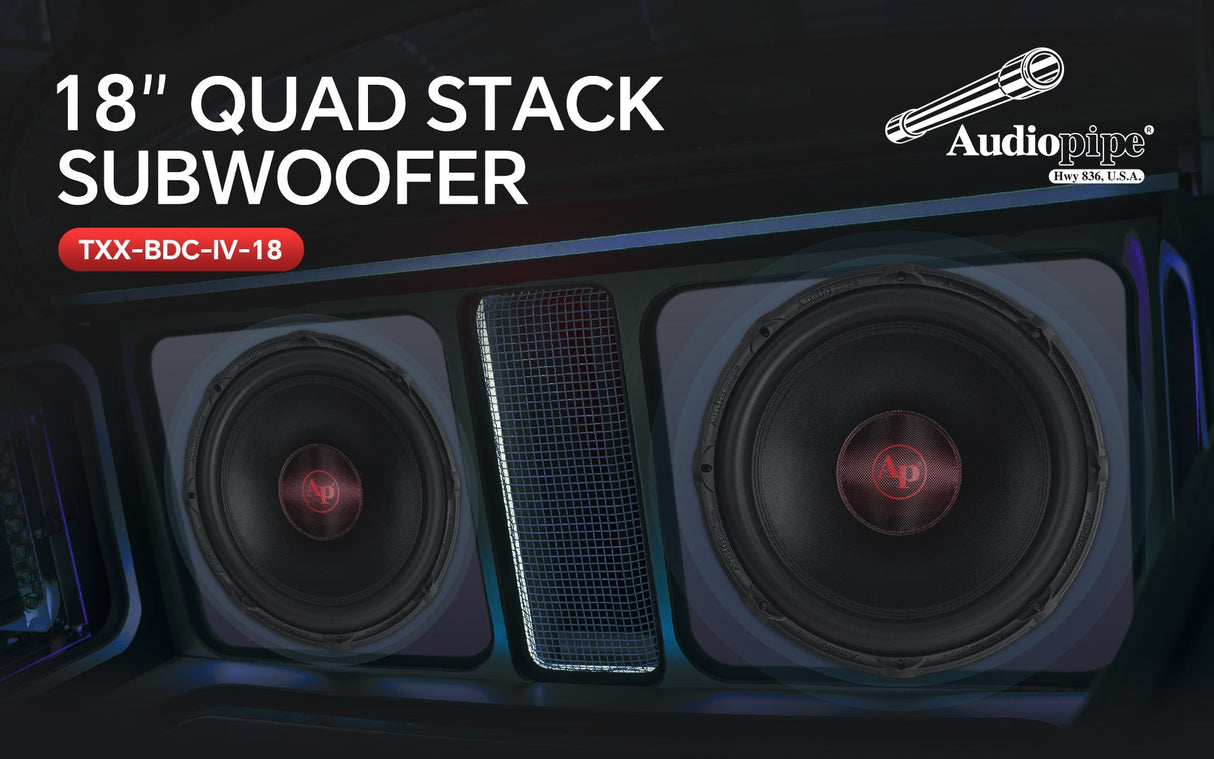 18" Quad Stack Composite Cone Subwoofer (TXX-BDC-IV-18) Audiopipe