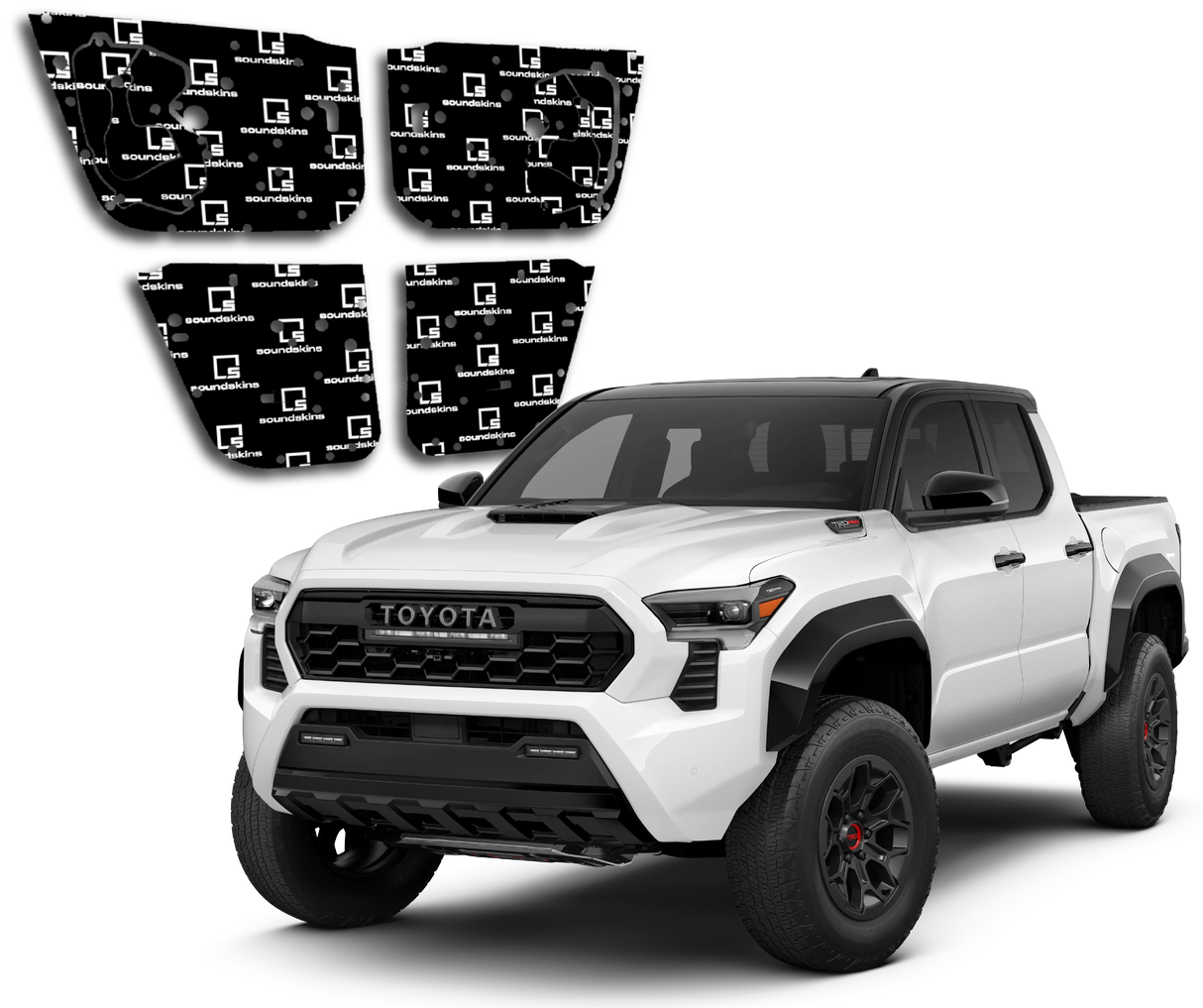 SoundSkins | 2024+ Toyota Tacoma 4-Door Sound Deadening Vehicle Specific Kit | SSK-TCM4DRv2 | 3 Layers (Acoustic Foam, Foil, Rubber Butyl), 23 sq ft SoundSkins Global