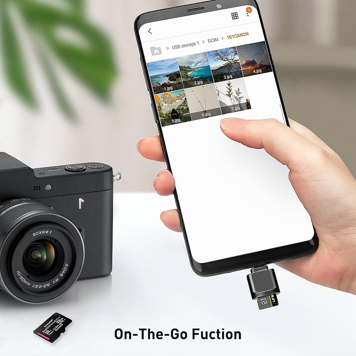 Leizhan USB-C Micro SD Card Reader with Keychain (Black) Leizhan