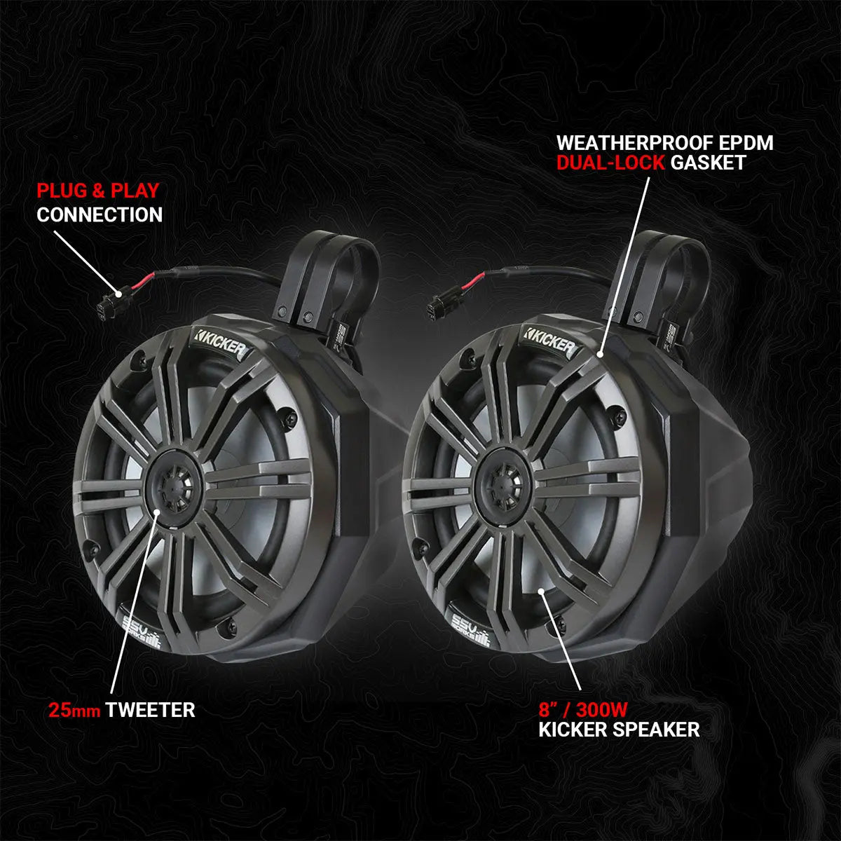 Universal 8" Cage-Mount Speaker-Pods for UTVs, Boats and more SSV Works