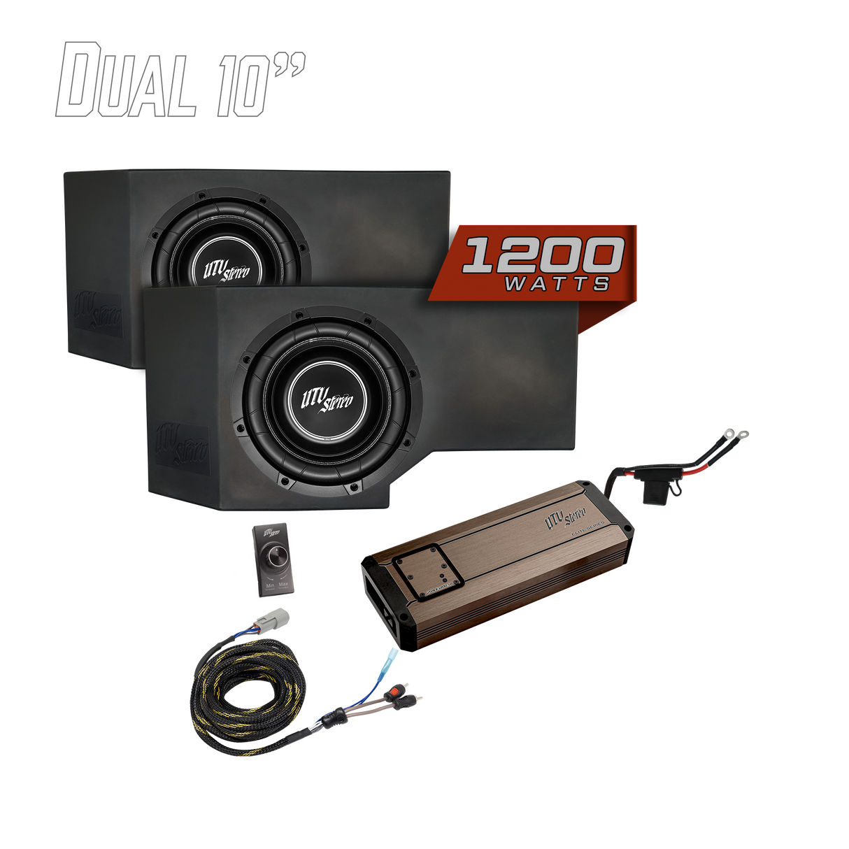 Can-Am® Defender HD11 1200W Dual 10" Subwoofer Kit | UTVS-DEF2-1200-2-GO UTV Stereo