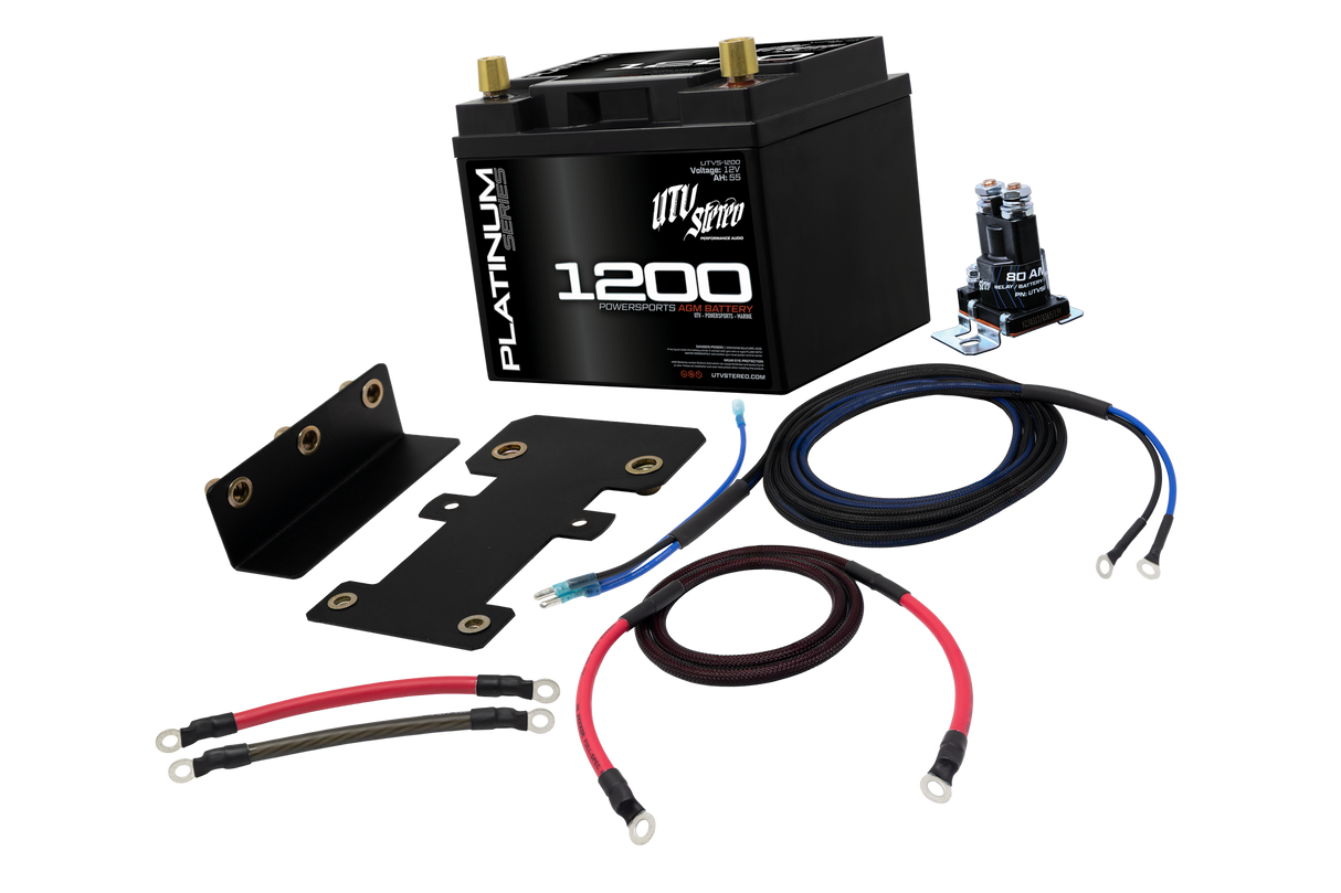 Kawasaki Teryx H2 2nd Battery Kit | UTVS-H2-2BATT-KIT UTV Stereo