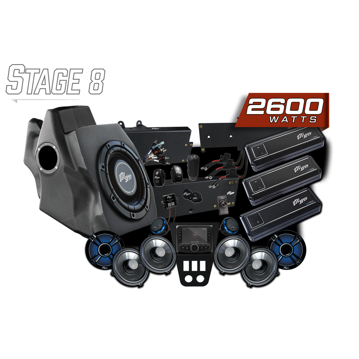 '20-'24 RZR® Pro Series Signature Stage 8 Stereo Kit | UTVS-PRO-S8-S UTV Stereo