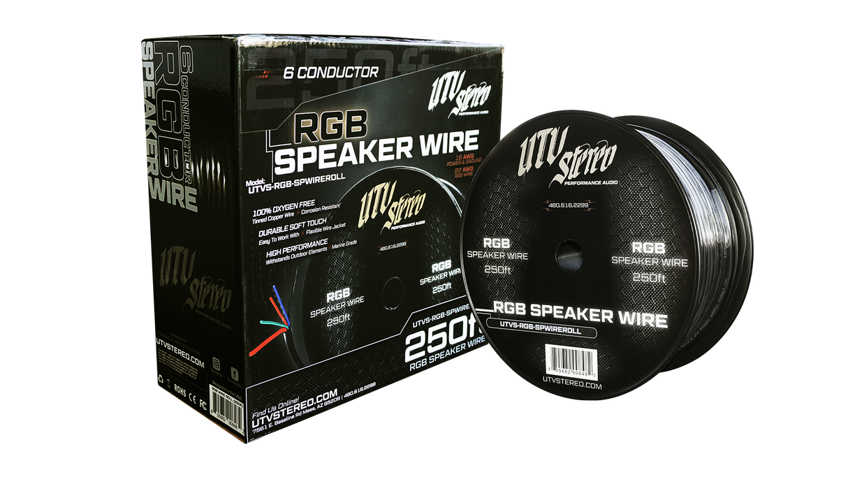 6 Conductor RGB Speaker Wire - 50' | UTVS-RGB-SPWIRE-50 UTV Stereo