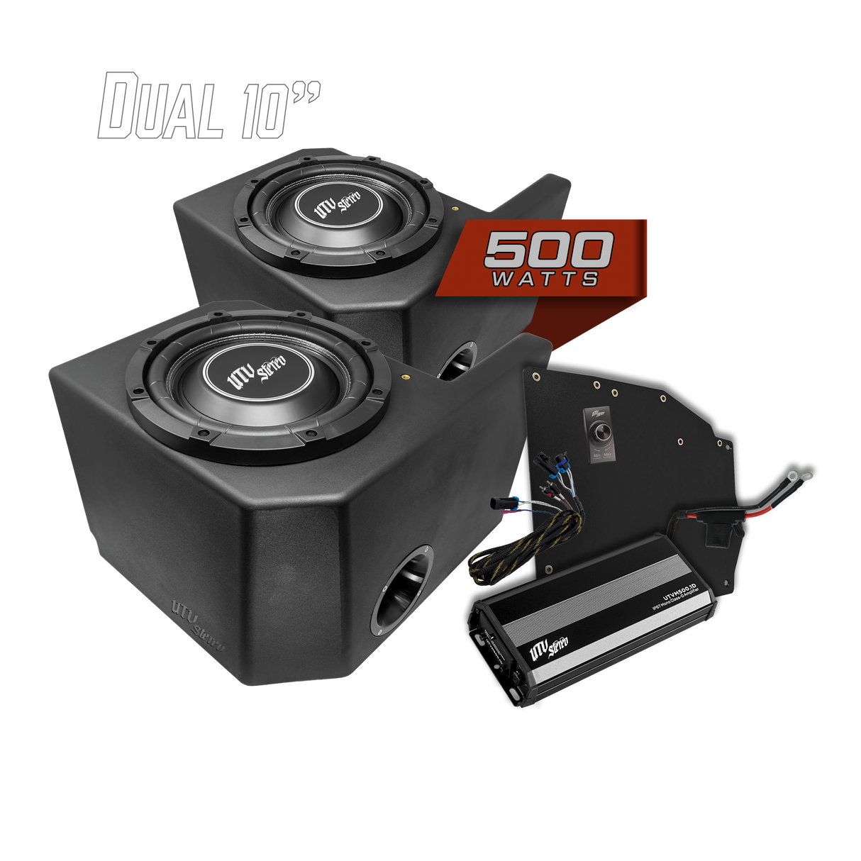 Polaris® Ranger 500W Dual 10" Subwoofer Kit | UTVS-RNG-SUB-500-2 UTV Stereo