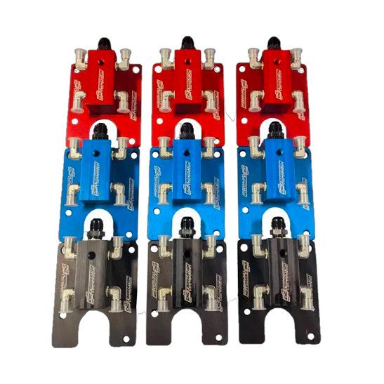 CNC Fabrication T4 Turbo 4-Line Feed Valley Mount Fuel Line Kit - 7.3 Powerstroke (1994.5-2003)