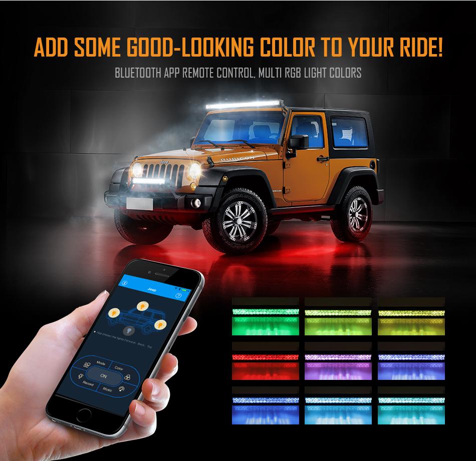 Auxbeam 32" Straight LED RGB Cree light bar WITH 12V converter