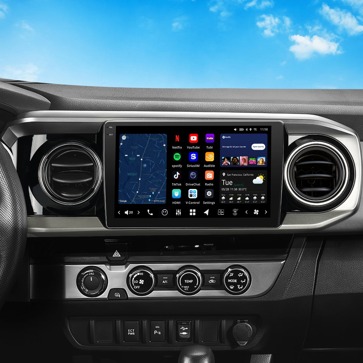 VISION 10" Custom-Fit Car Stereo for Toyota Tacoma 2016-2023