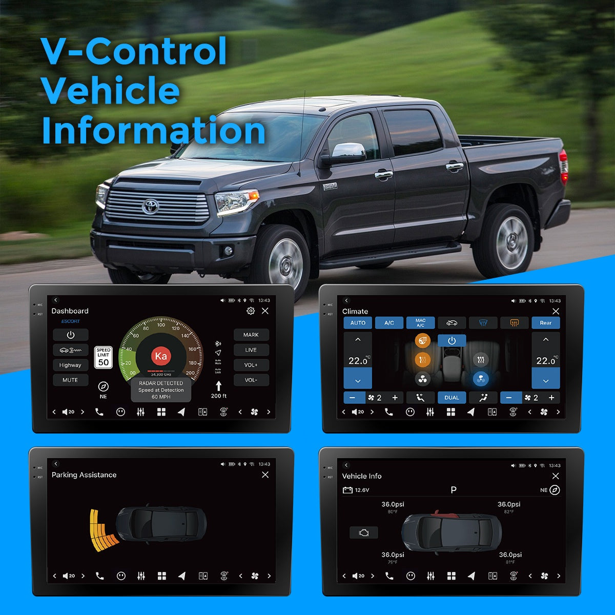VISION 9" Custom-Fit Car Stereo for Toyota Tundra 2014-2021