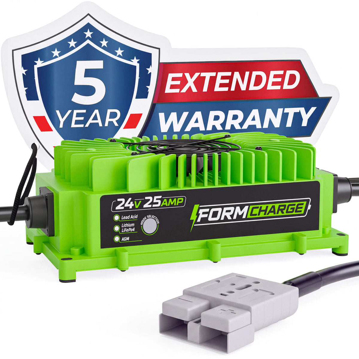 24V 25A Battery Charger - Forklift, Electric Pallet Jack, Floor Scrubber - Lithium, Lead Acid, AGM - SB-50