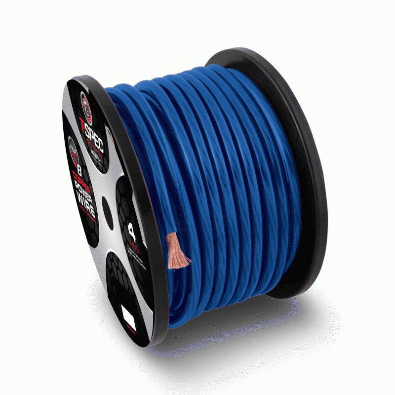 T-SPEC 4 AWG BLUE OFC POWER WIRE - v8GT SERIES SOLD BY THE FOOT