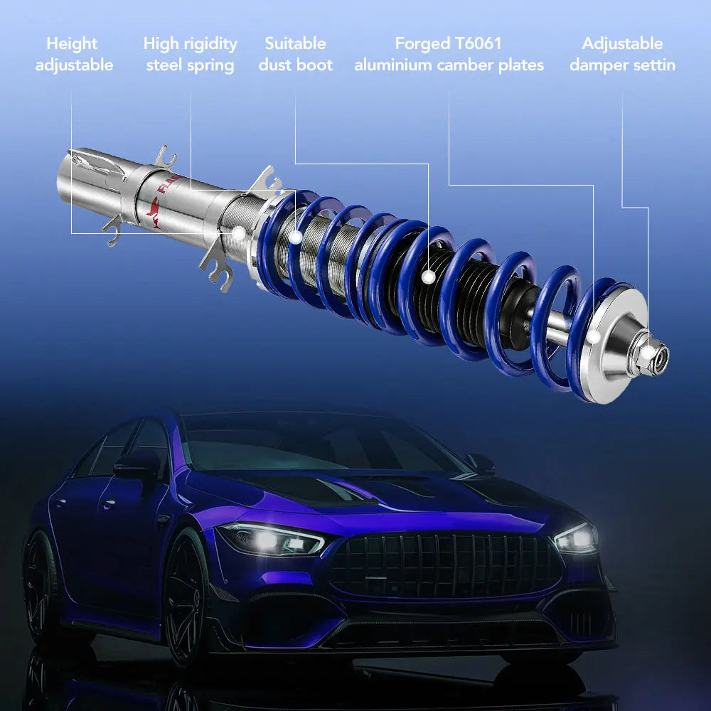 Coilover Suspension Kit 4PCS for 1997-2006 VW Golf 4/Bora/Variant - FWD High Performance Struts Flashark