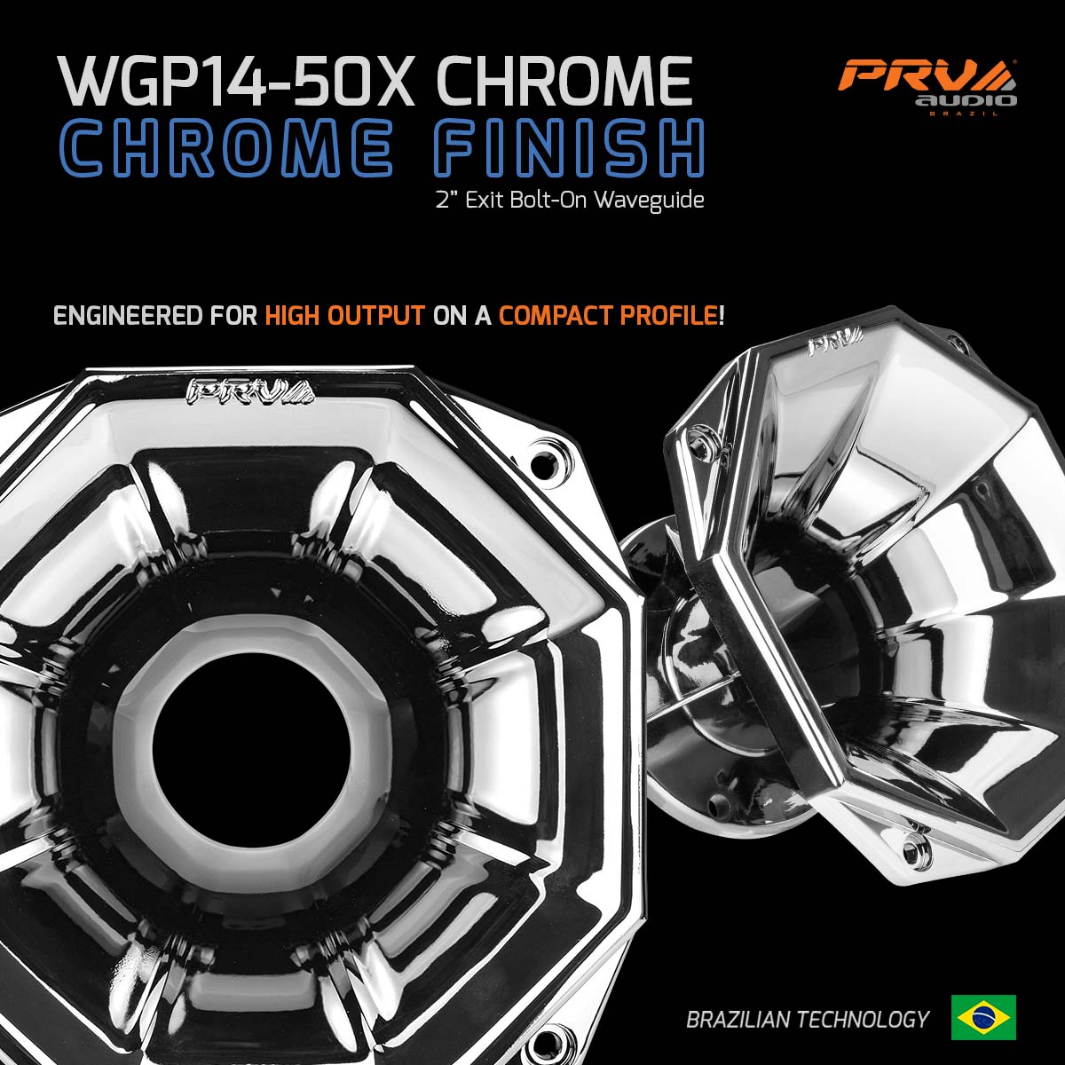 PRV Audio D2200Ph + WGP14-50X 2in Midrange Horn Driver Bundle Chrome