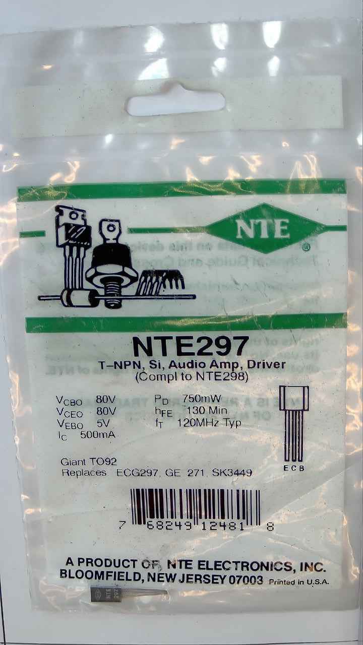 NTE297 T-NPN, Si, Audio Amp, Driver NTE