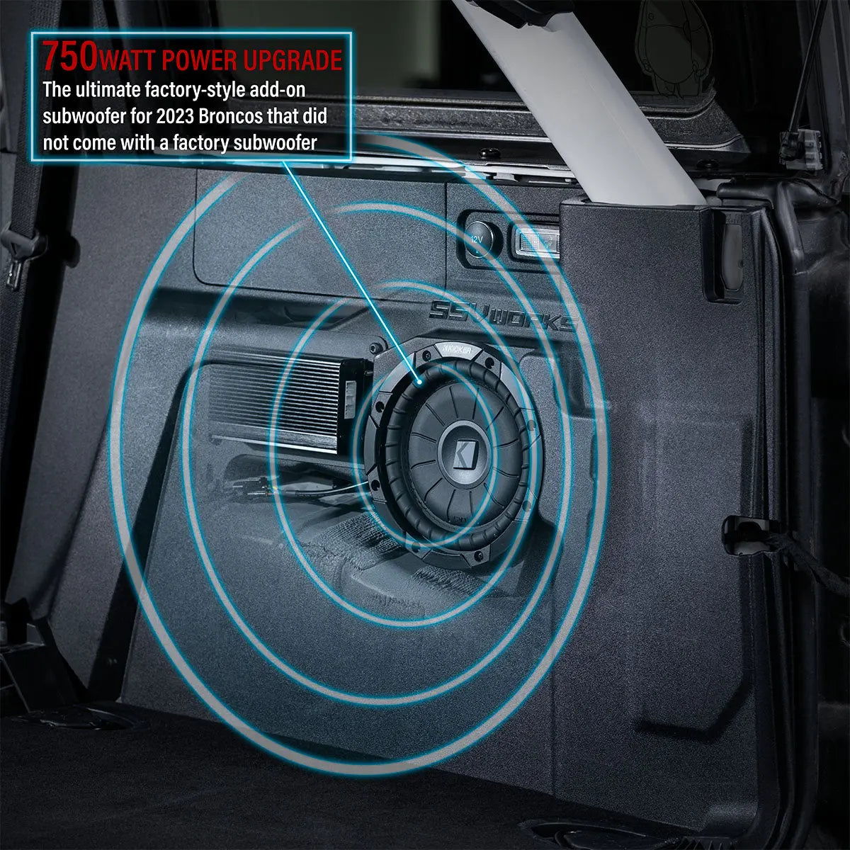 2023-2024 Ford Bronco Factory-Style 8" Subwoofer Add-on SSV Works