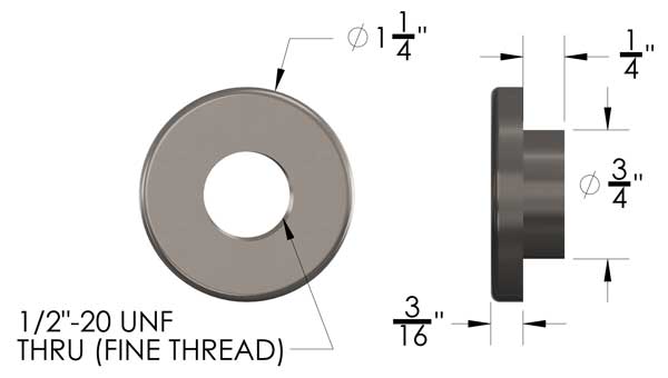 Threaded Weld Washer 1/2"-20