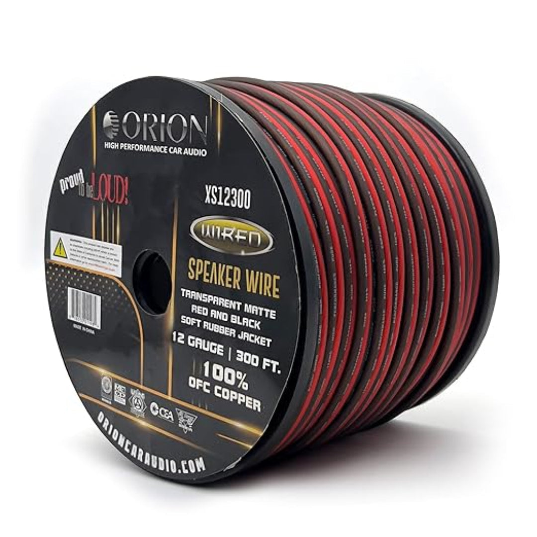 Orion XS12300 12 Gauge OFC Speaker Wire – 300 Ft Speaker Cable for Car Audio, Home Theater & Pro Audio Systems