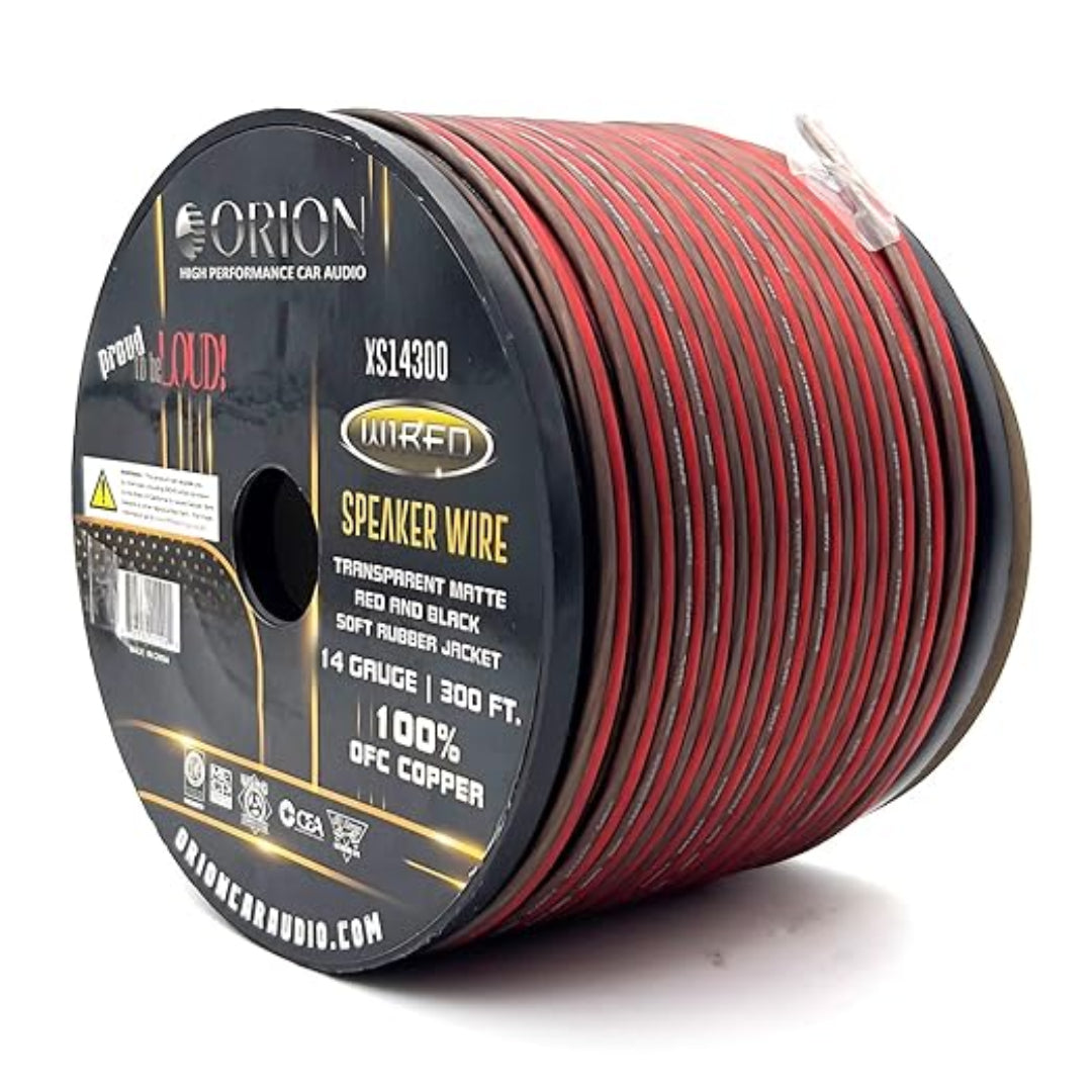 Orion XS14300 14 Gauge OFC Speaker Wire – 300 Ft Speaker Cable for Car Audio, Home Theater & Pro Audio Systems