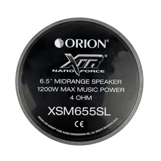 Orion XSM655SL 6.5" 300W RMS Slim Ultra Efficient Midrange Speakers (Pair)