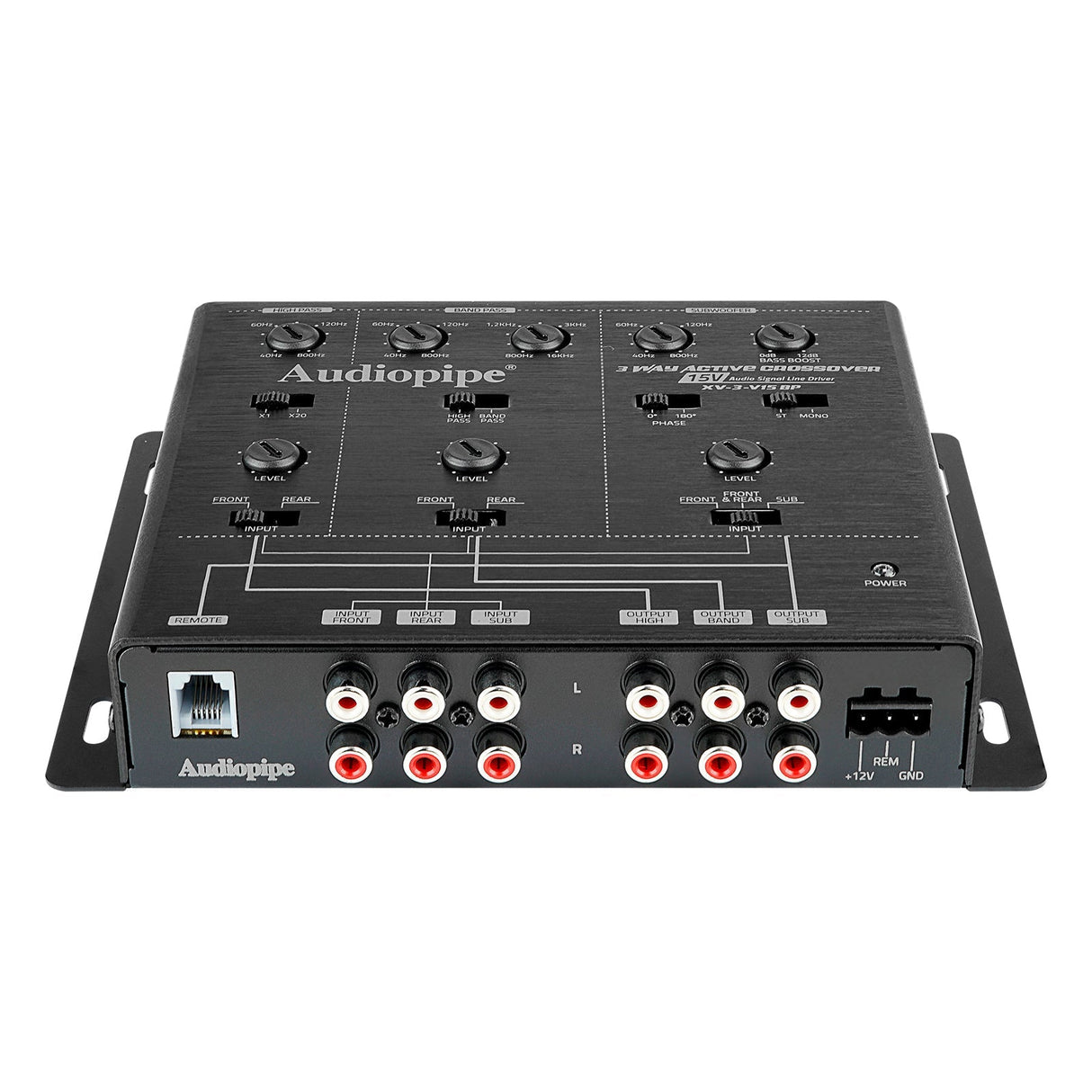 3-Way Active Crossover With Bandpass Filter (XV-3-V15BP) Audiopipe