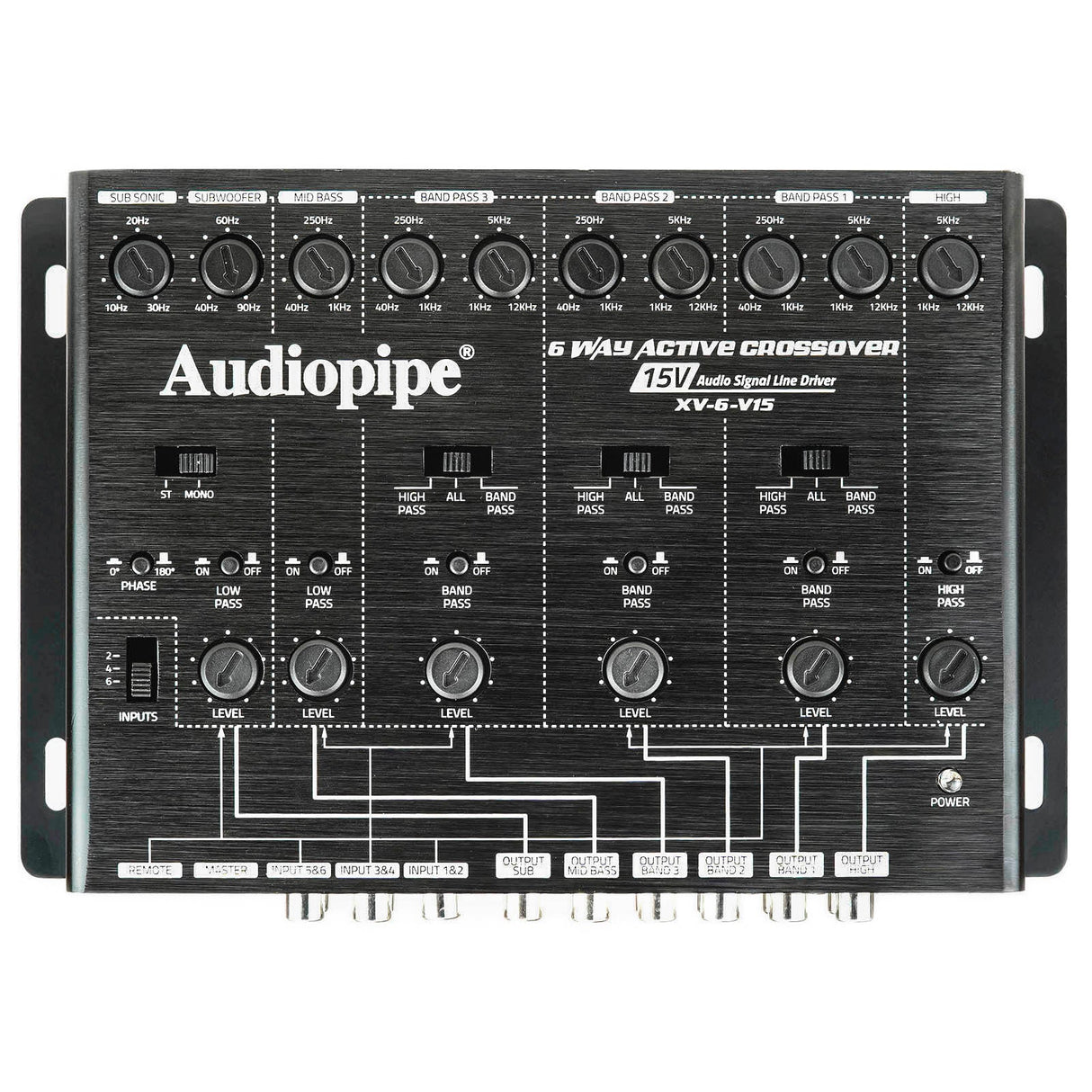 Audiopipe XV-6-V15 | 6-Way Active Crossover Audiopipe