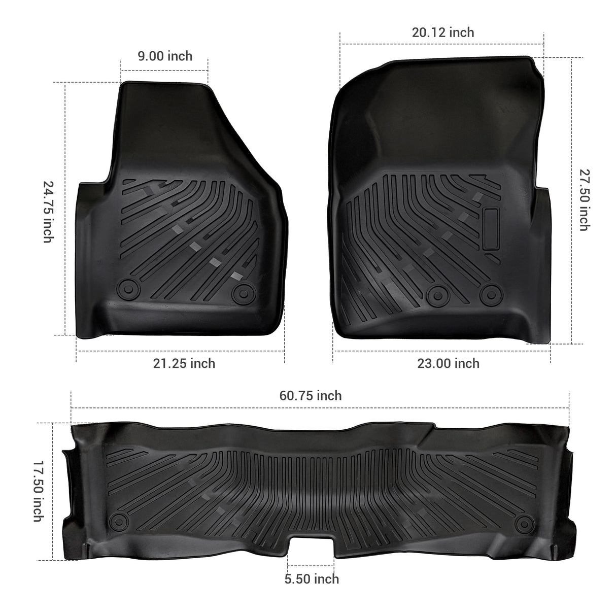Trucktok 2008-2010 Ford F250 F350 Super CrewCab All-Weather TPE Floor Mats TruckTok