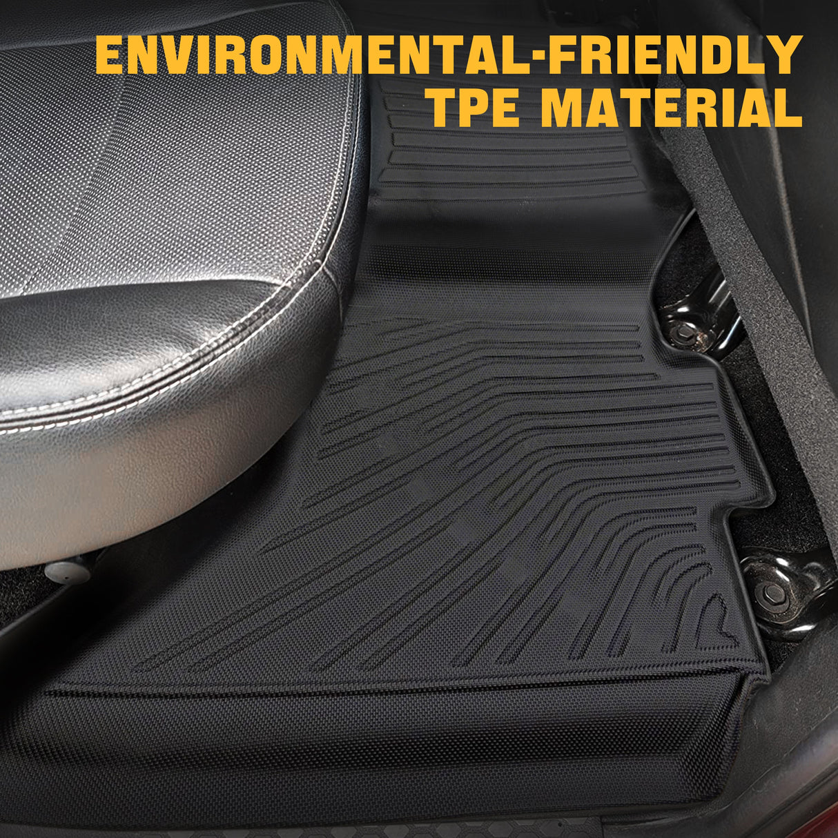 Trucktok Dodge Ram 2013-2018 1500 2500 3500 & 2019-2024 1500 Classic Crew Cab All-Weather TPE Floor Mats TruckTok