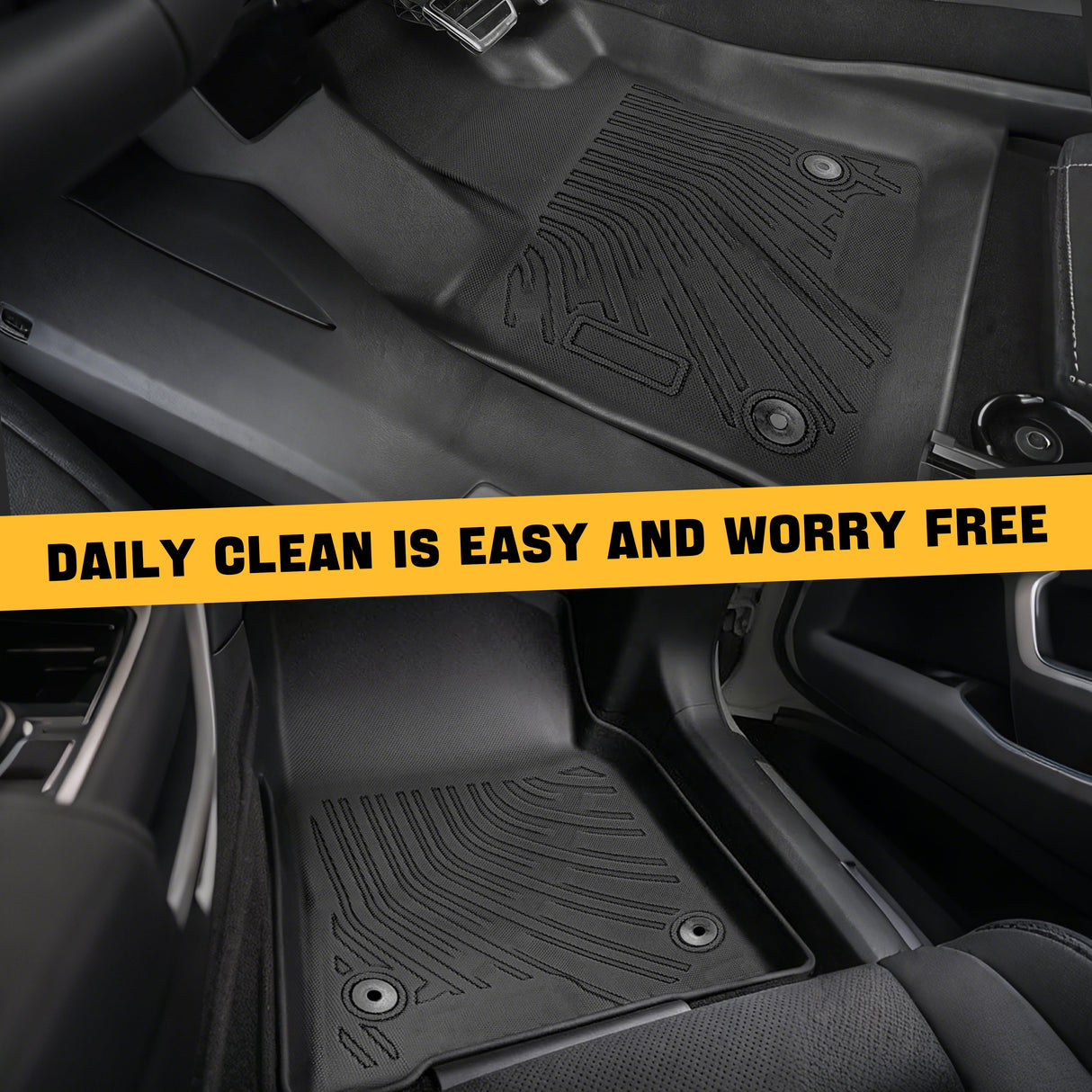 Trucktok 2025-2026 Dodge Ram 1500 Crew Cab with Storage All-Weather TPE Floor Mats TruckTok