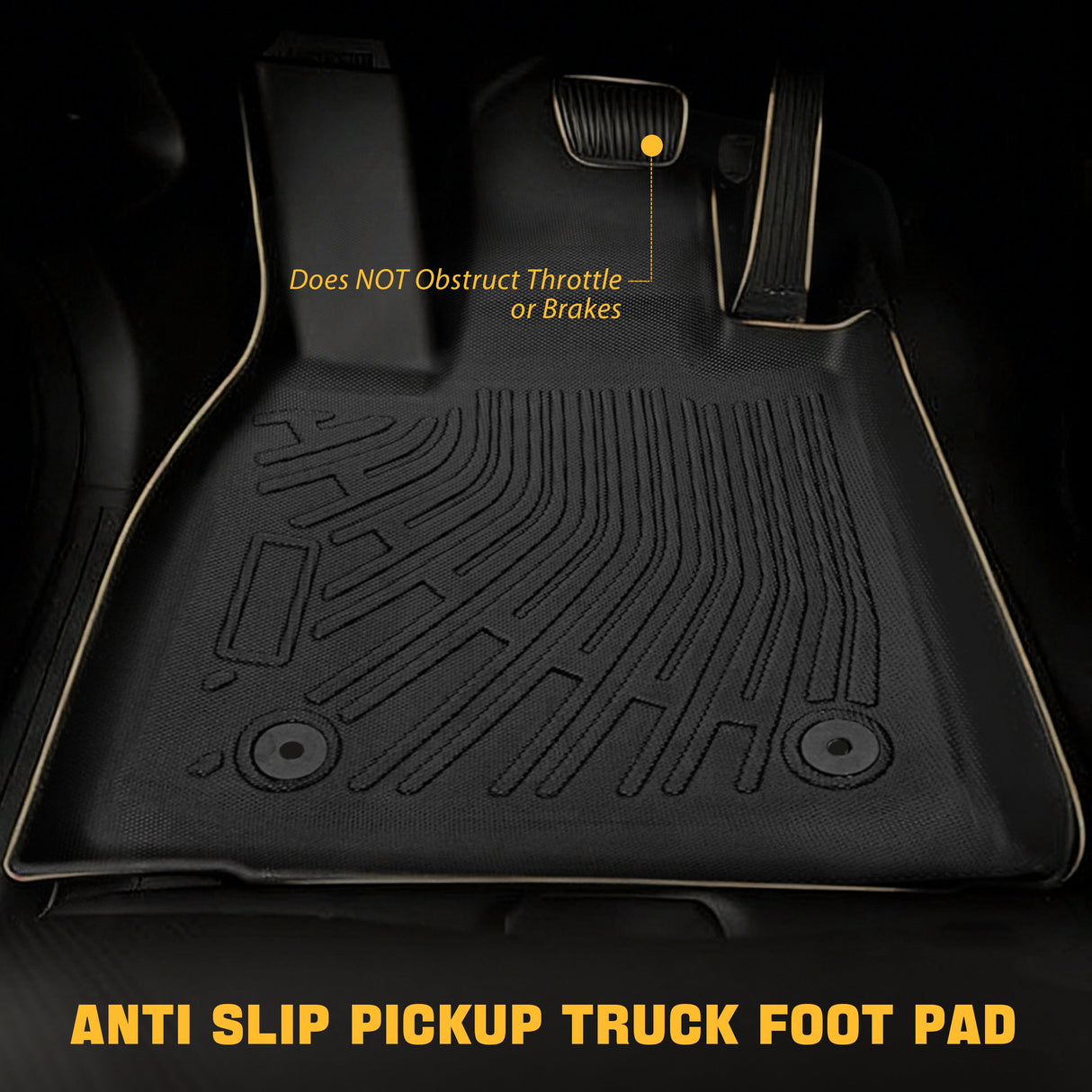 Trucktok 2015-2025 Ford F150 Regular Cab Bucket Seat All-Weather TPE Floor Mats TruckTok