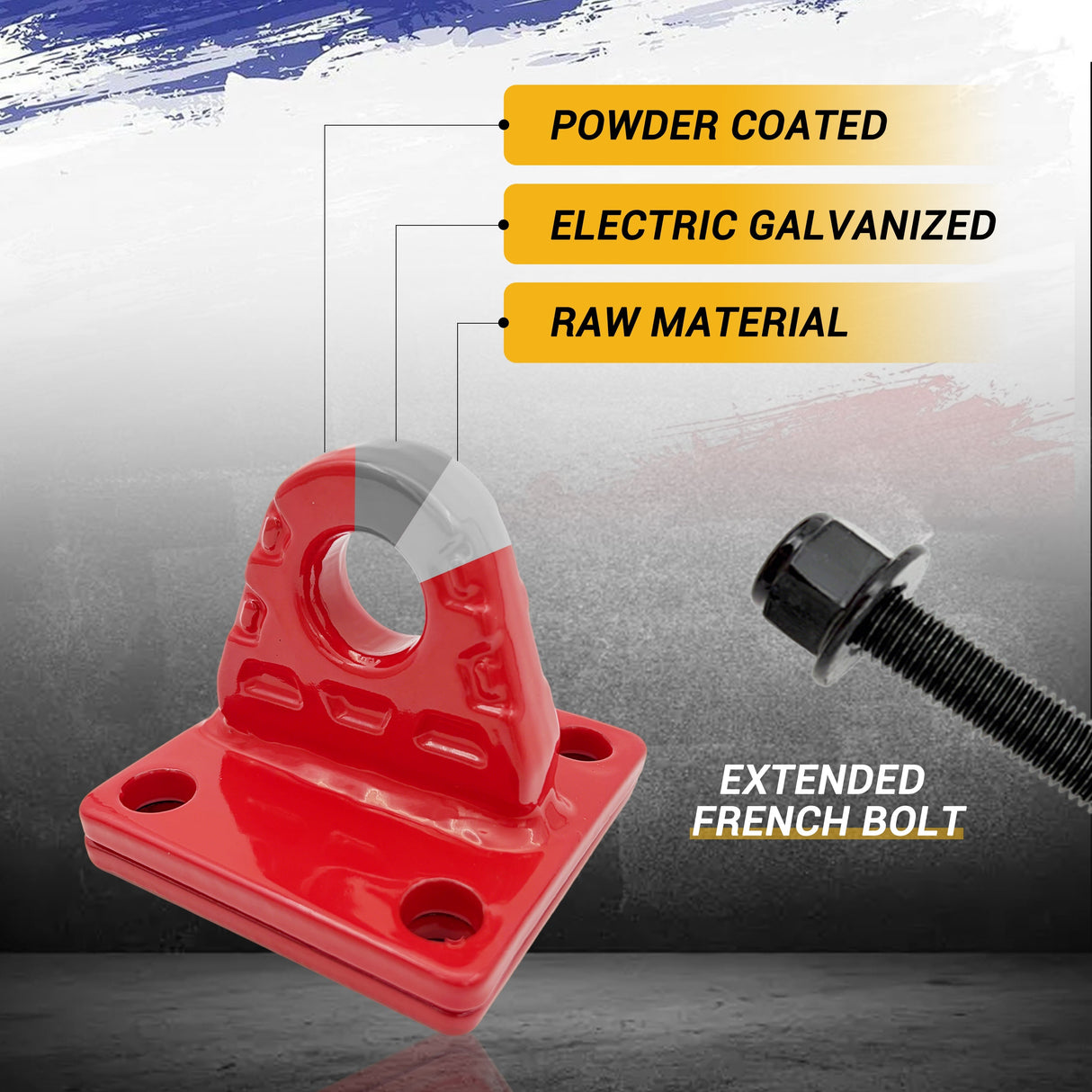 Trucktok 2Pcs Shackle Mounts 42,000 lbs Break Strength with Backer Plates TruckTok