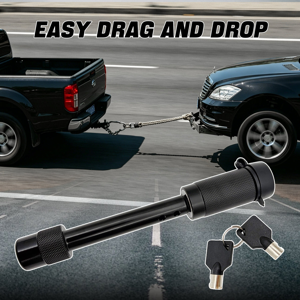 Trucktok 5/8" Hitch Lock Anti-Theft Trailer Lock with Rattle-Free O-Rings TruckTok
